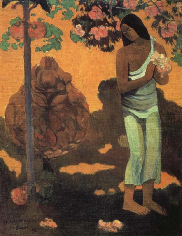 Woman Holding Flowers, Paul Gauguin